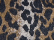 Mantelstoff mit Wollanteil Leopardenmuster angeraut, braun