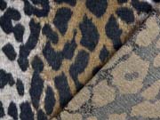 Mantelstoff mit Wollanteil Leopardenmuster angeraut, braun