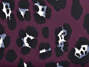 Blusenstoff Crepe gro�es Leopardenmuster, bordeaux