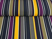 Blusencrepe College Streifen, bordeauxrot gelb grau