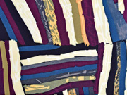 Blusencrepe Striche, bordeauxrot navy gelb