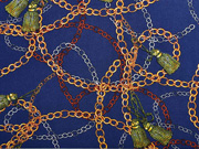 Viskosestoff Ketten und Quasten, dunkles jeansblau