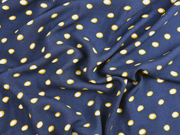 Viskosestoff Kringel, dunkles jeansblau