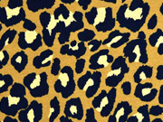 Alpenfleece Sweatstoff Leopardenmuster, schwarz ocker