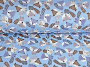 Alpenfleece Sweatstoff F�chse, hellblau