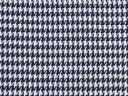 Jacquardjersey Pepita Hahnentritt, dunkelblau wei�