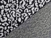 Jacquardjersey Leomuster angeraut, dunkelgrau