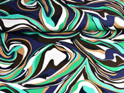 Viskosejersey Abstract, dunkelblau gr�n