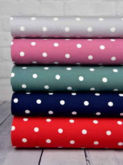 Jersey Punkte 1 cm, wei� dunkles altrosa