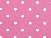 Jersey Punkte 1 cm, wei� dunkles altrosa