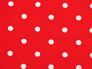 Jersey Punkte 1 cm, wei� rot