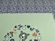 Jersey Leopard in Blumenkranz 3 in 1 Panel, hellgr�n