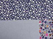 Jersey Leopard in Blumenkranz 3 in 1 Panel, grau