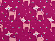 Jersey Rehe Blumen Herzen, beere