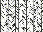 Baumwollstoff Pfeilspitzen Fischgr�t, schwarz wei�