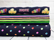 Jersey Punkte Neon, bunt dunkelblau