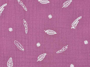 Musselin dreifach Triple Gauze  Federn, wei� beere