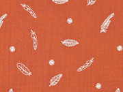 Musselin dreifach Triple Gauze Federn, wei� terracotta