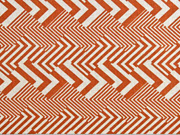 Dekostoff Leinenlook Zickzack grafisches Muster , terracotta