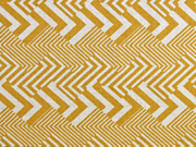 Dekostoff Leinenlook Zickzack grafisches Muster, ocker