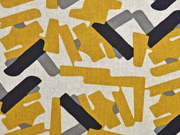 Dekostoff Leinenlook grafische Striche, ocker