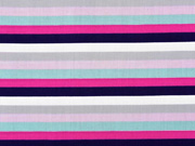 Baumwollstoff Streifen 1 cm , beere mint flieder grau wei�