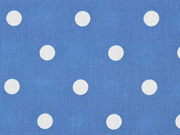 Baumwollstoff wei�e Punkte 1 cm, jeansblau
