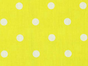 Baumwollstoff wei�e Punkte 1cm, zitronengelb