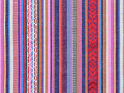 Mexiko Stoff Streifen & Borten, rot blau rosa
