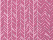 Baumwollstoff Pfeilspitzen Fischgr�t, wei� altrosa