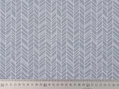 Baumwollstoff Pfeilspitzen Fischgr�t, wei� mittelgrau