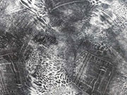 Viskosejersey Animal Print & Jeans, grau schwarz