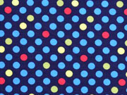 Jersey bunte Punkte 0,7cm, dunkelblau