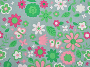 Baumwolle Sommerwiese, mintgr�n