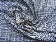 Luftig leichter Chiffon Animalprint - blau creme