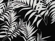 RESTST�CK 115 cm Viskose Bl�tter - wei� auf schwarz