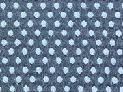 RESTST�CK 94 cm Strukturstoff mit Stretch Punkte, blau auf grau