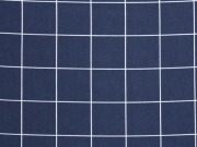 Restst�ck 89cm Blusenstoff Linien & Quadrate, dunkelblau