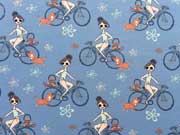 French Terry Susi und der Pudel, stahlblau