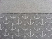 RESTST�CK 24 cm Sweatstoff French Terry mittlerer Anker, weiss grau melange