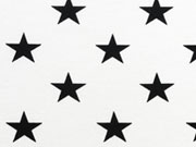 Jersey Sterne 2cm,  schwarz/cremeweiss