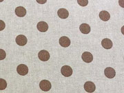 Dekostoff Punkte 1,3 cm - braun auf natur