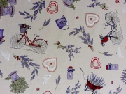 Dekostoff Provence, natur/lila