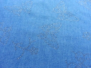 Leichter Jeans Glitzer-Schmetterlingen, jeansblau