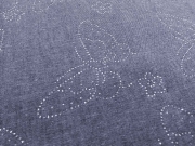 Chambray Jeans Glitzer-Schmetterlingen, dunkelblau