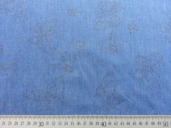 Leichter Jeans Glitzer-Schmetterlingen, jeansblau