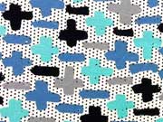 Jersey kleine Pinselkreuze, mint weiss