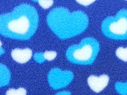 Fleece Herzen, mittelblau