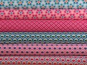 Sweatstoff French Terry Retro Tulpen, pink