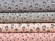 Jersey Sweet Hearts, grau melange